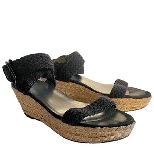 Stuart Weitzman, black and tan espadrilles size 10